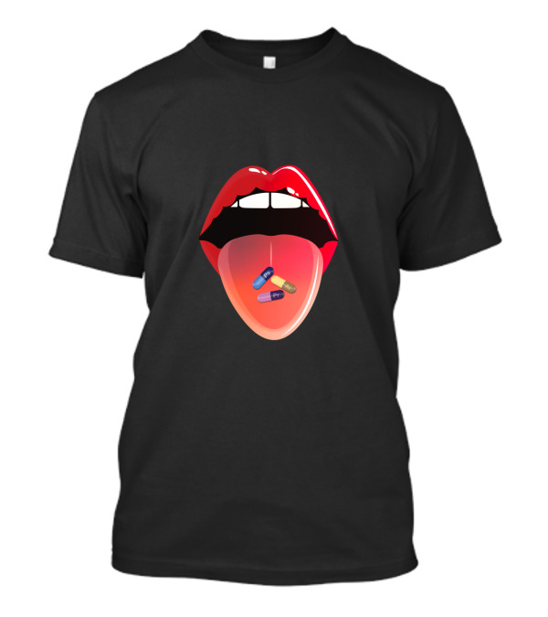 Drug For A Graphic Designer Pills In Mouth Iconic Pop T-Shirt