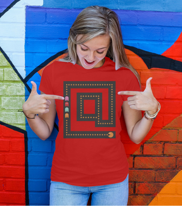 Packman The Game Maze Chase With Colorful Ghosts T-Shirt