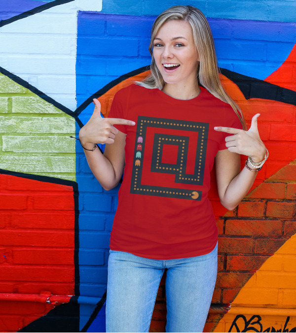 Packman The Game Maze Chase With Colorful Ghosts T-Shirt