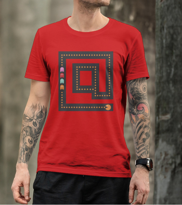 Packman The Game Maze Chase With Colorful Ghosts T-Shirt