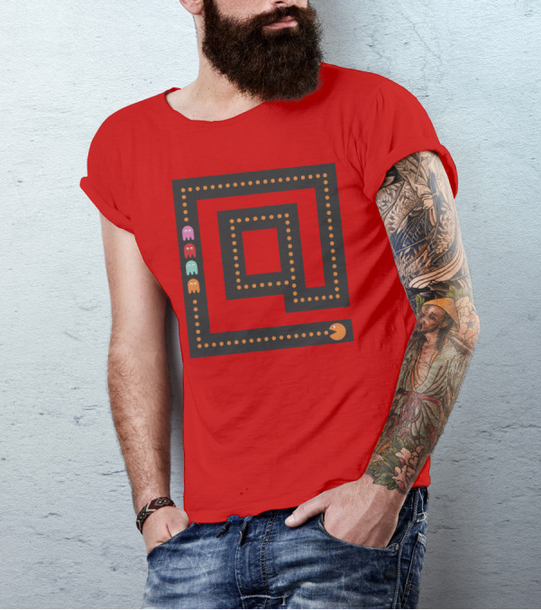Packman The Game Maze Chase With Colorful Ghosts T-Shirt
