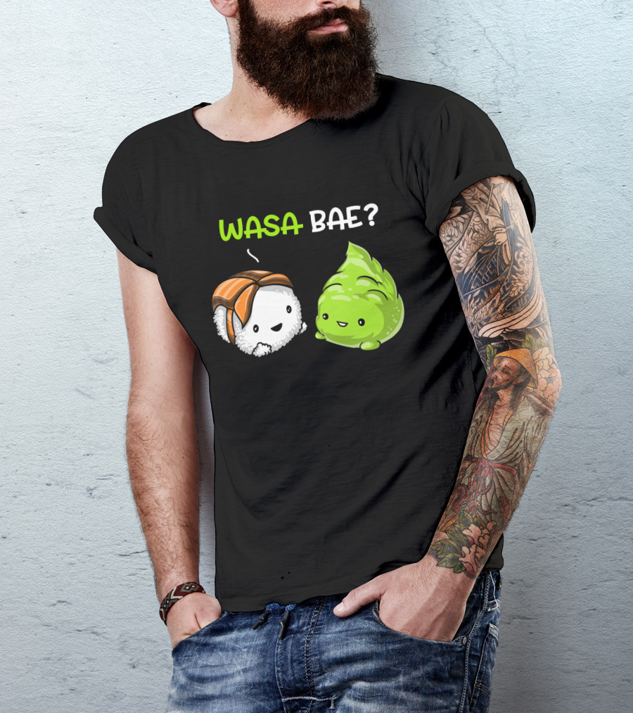 Wasa Bae Sushi Cute Wasabi Salmon Nigiri T-Shirt