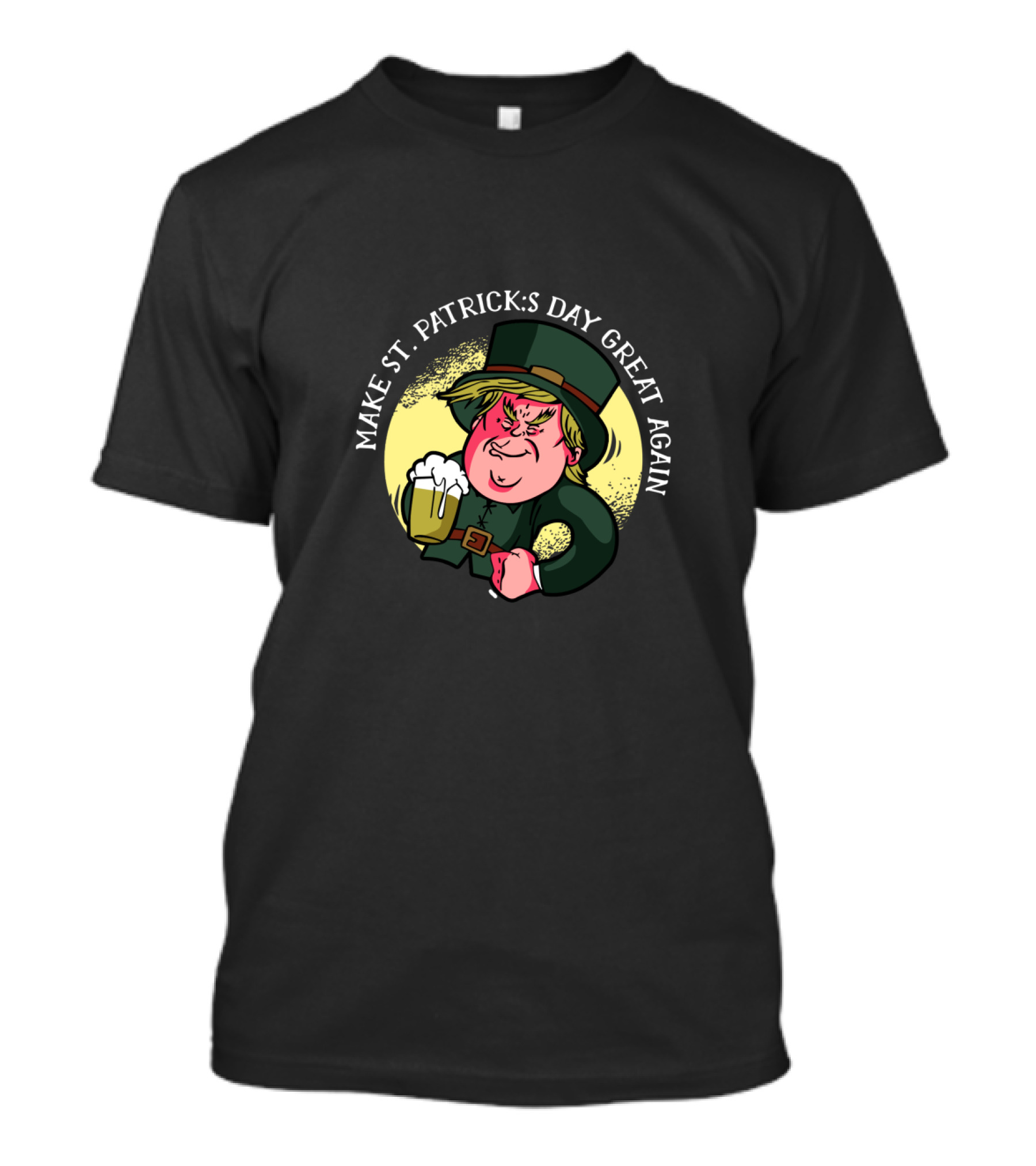 Make St. Patrick's Day Great Again With Cartoon Holding Beer T-Shirt