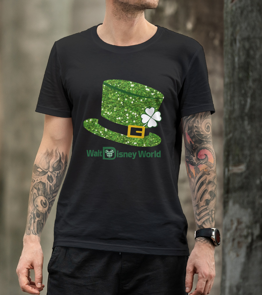 Walt Disney World Mickey Mouse Patrick Day Green Shamrock Hat T-Shirt
