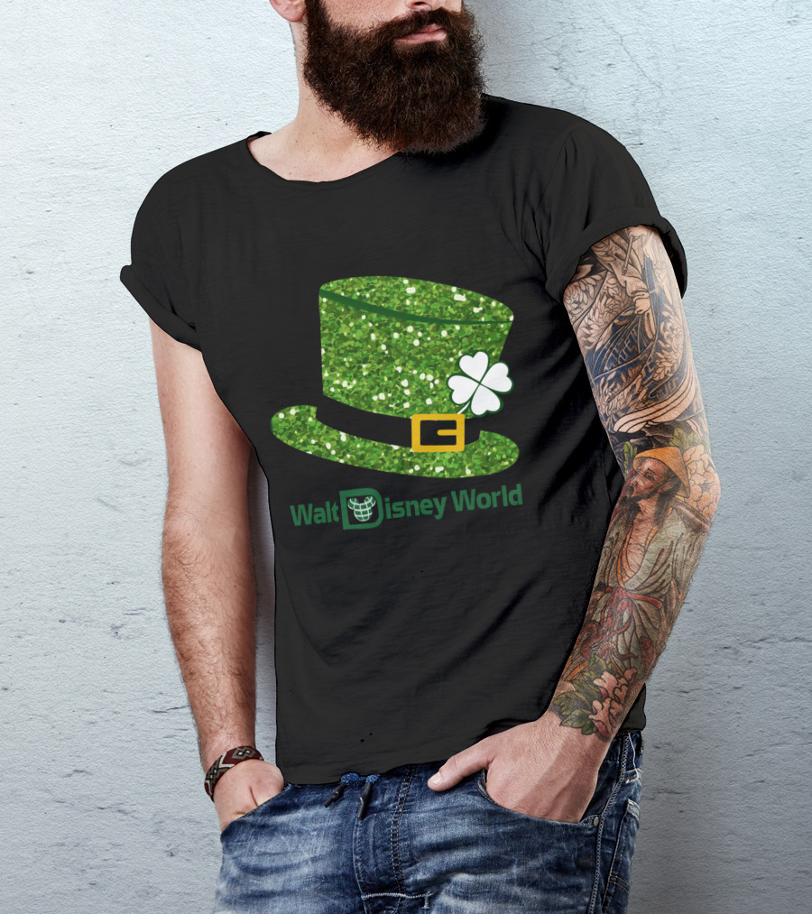 Walt Disney World Mickey Mouse Patrick Day Green Shamrock Hat T-Shirt
