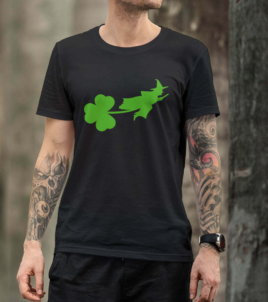 Wicked Witch Riding Shamrock T-Shirt