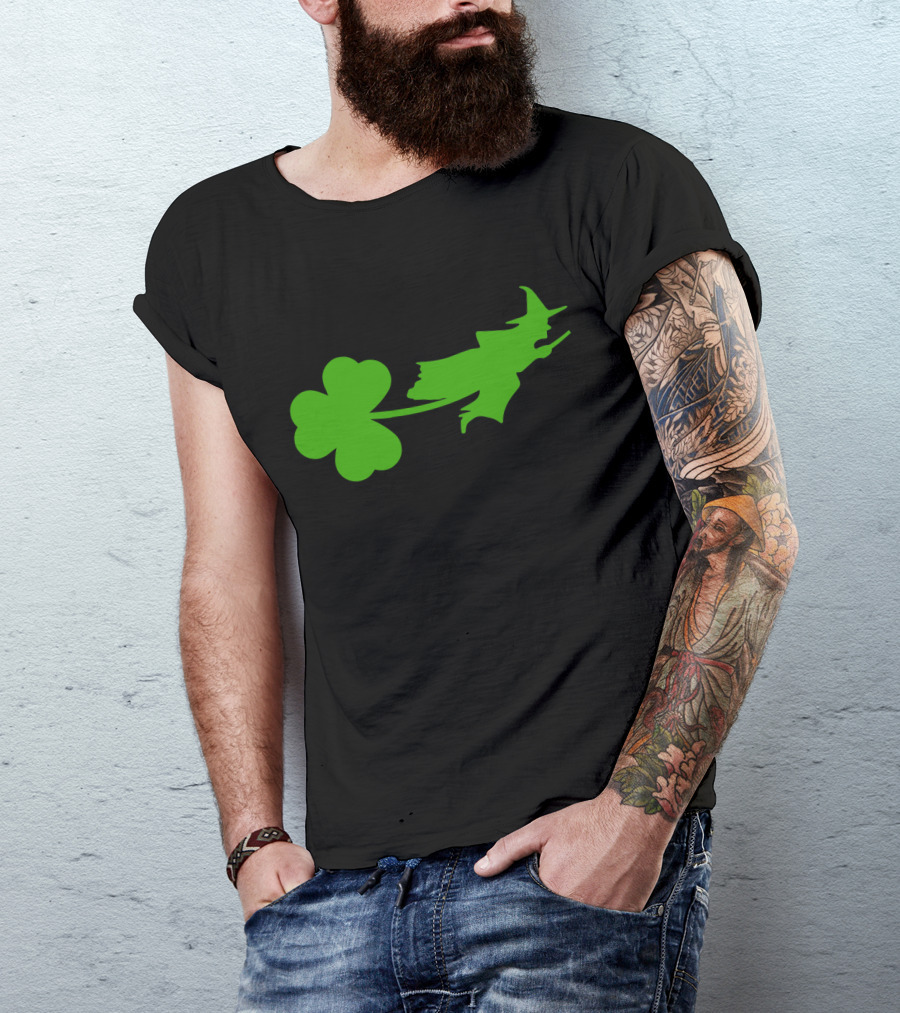 Wicked Witch Riding Shamrock T-Shirt