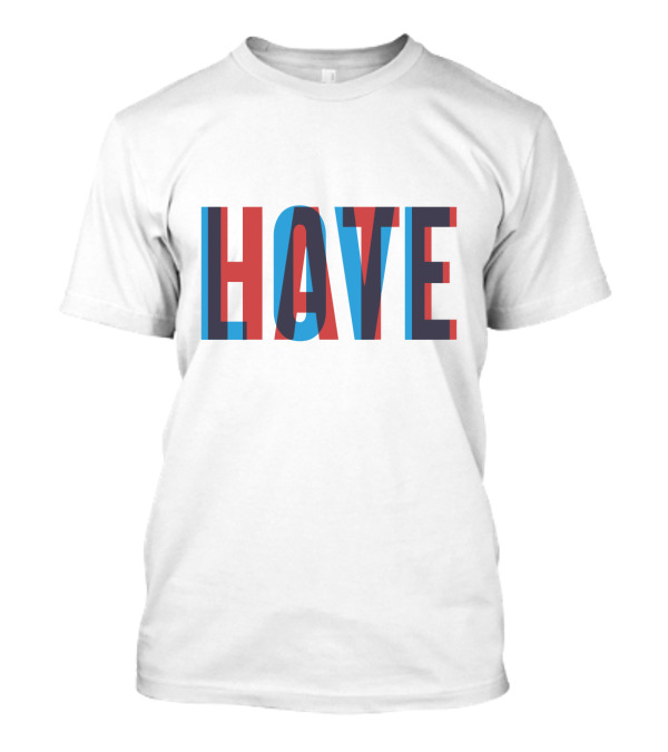 Hate Love Bold Overlap Dual Tone Typography T-Shirt