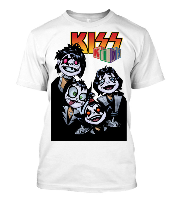 KISS Kids Cartoon Characters Band Parody With Iconic Makeup Styles T-Shirt