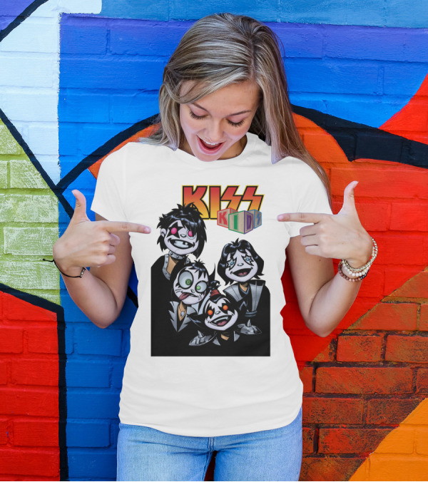 KISS Kids Cartoon Characters Band Parody With Iconic Makeup Styles T-Shirt