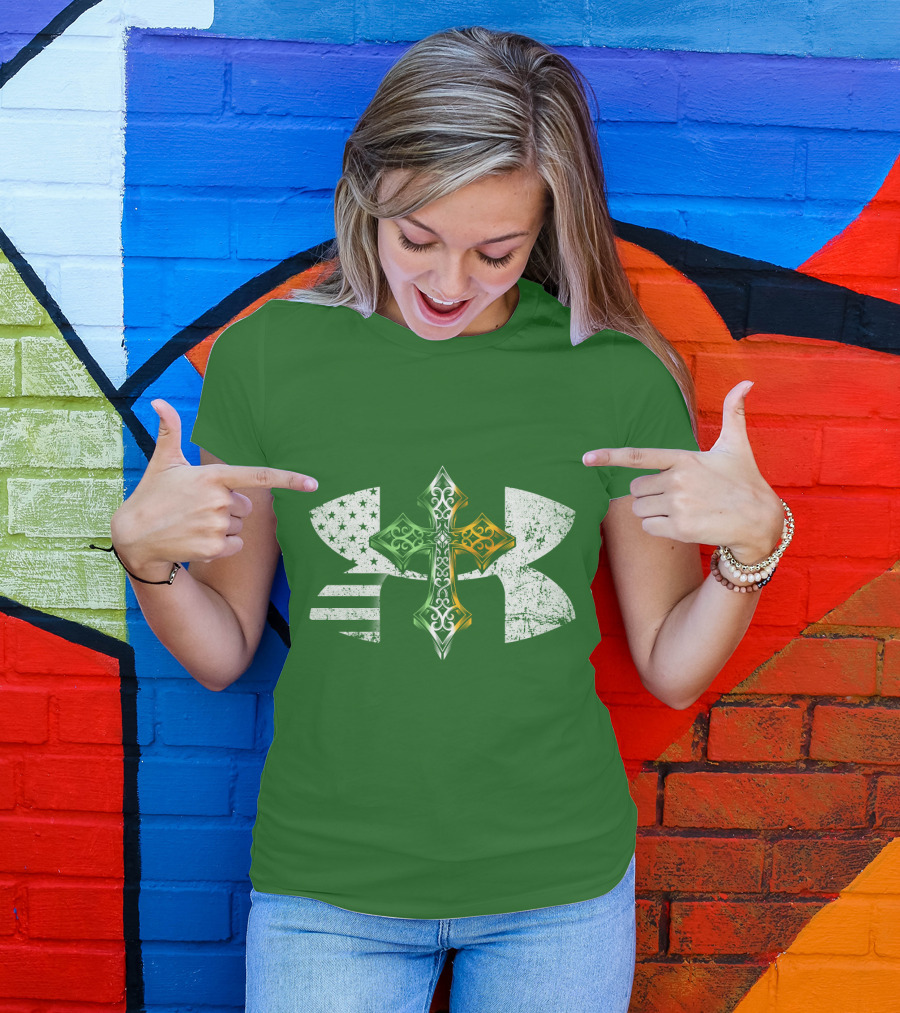 Under Armour Celtic Cross USA Flag T-Shirt