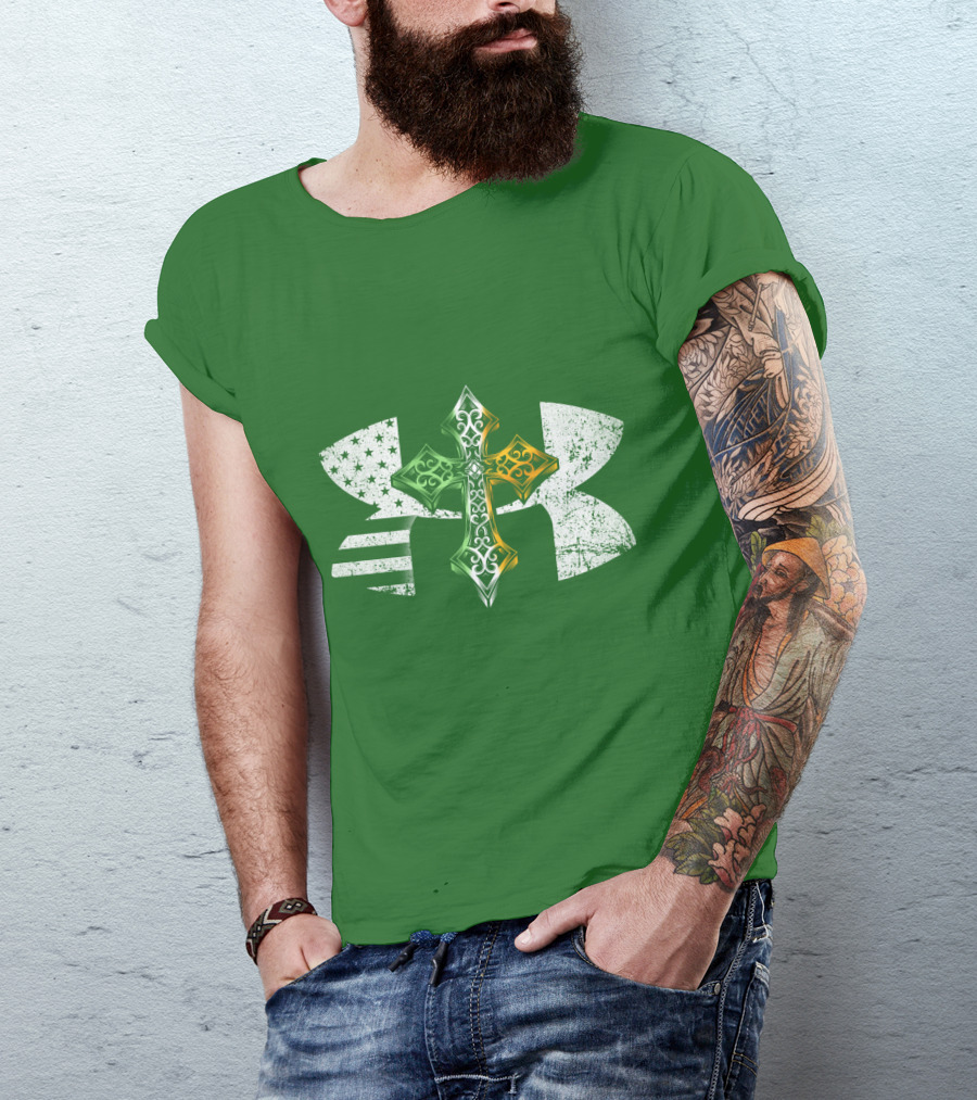 Under Armour Celtic Cross USA Flag T-Shirt