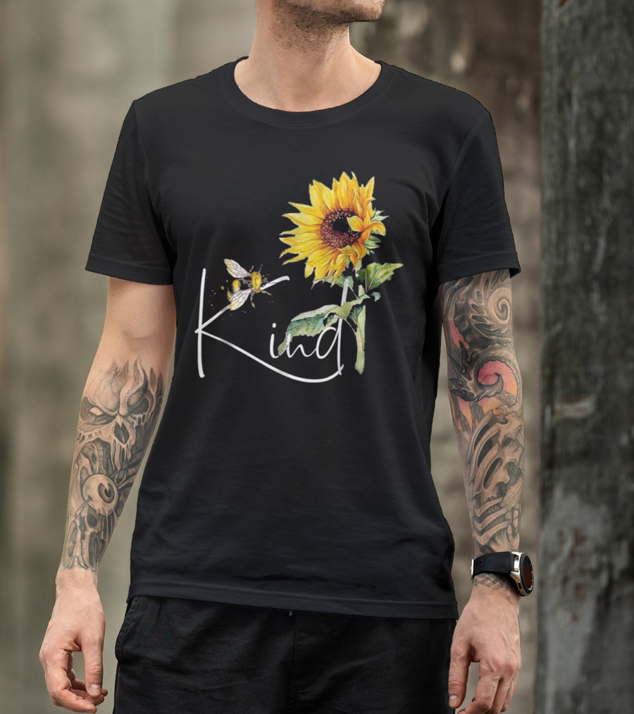 Kind Bee Sunflower Teacher T-Shirt
