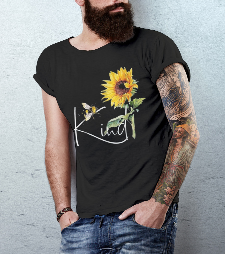 Kind Bee Sunflower Teacher T-Shirt