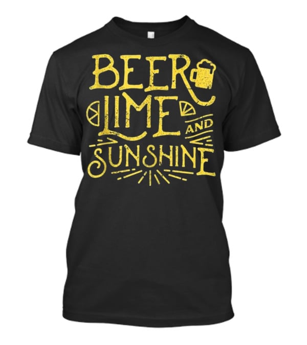 Beer Lime And Sunshine Funny Mexican Cinco Concept T-Shirt