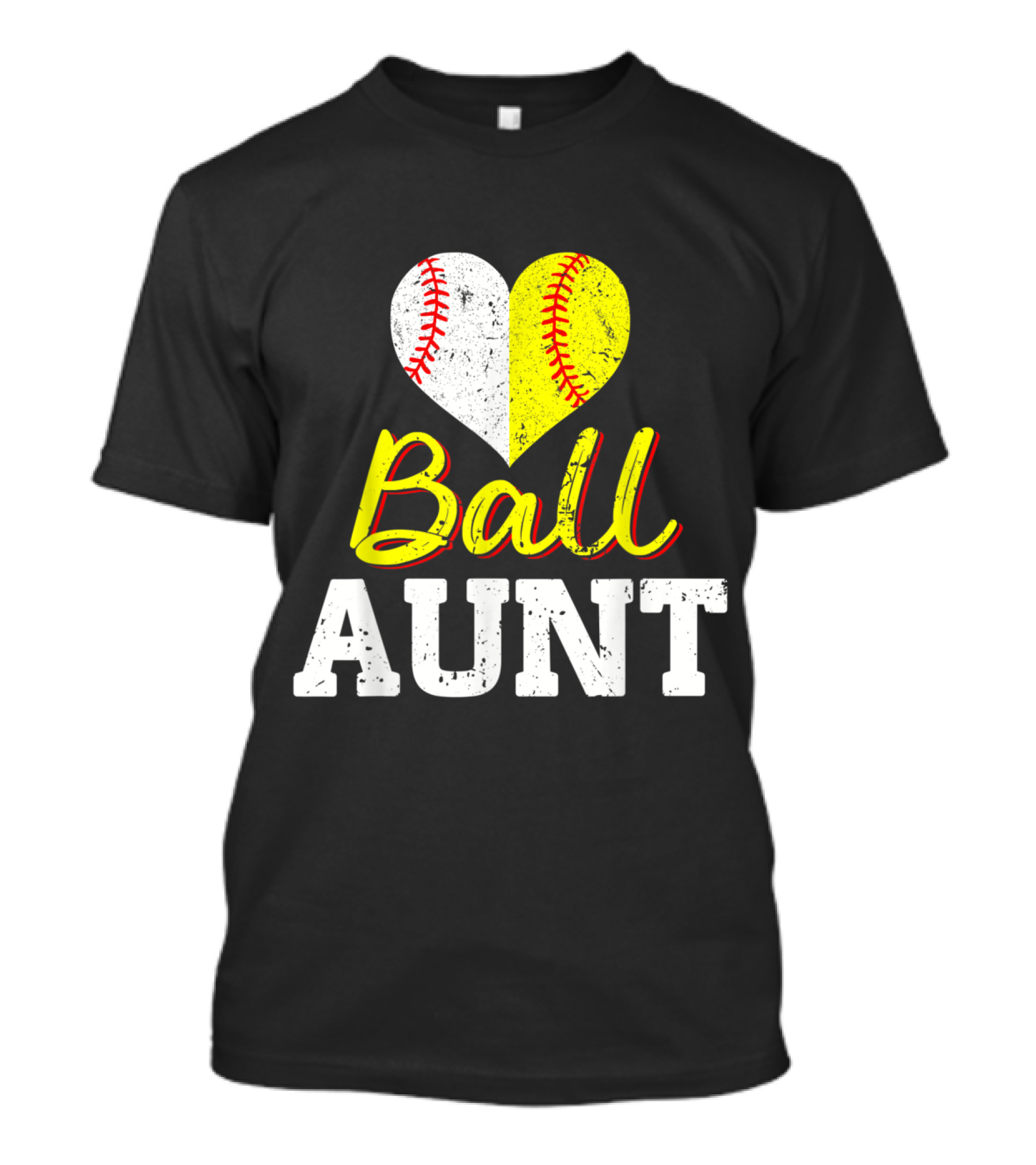 Ball Heart Baseball Softball Aunt Mot T-Shirt