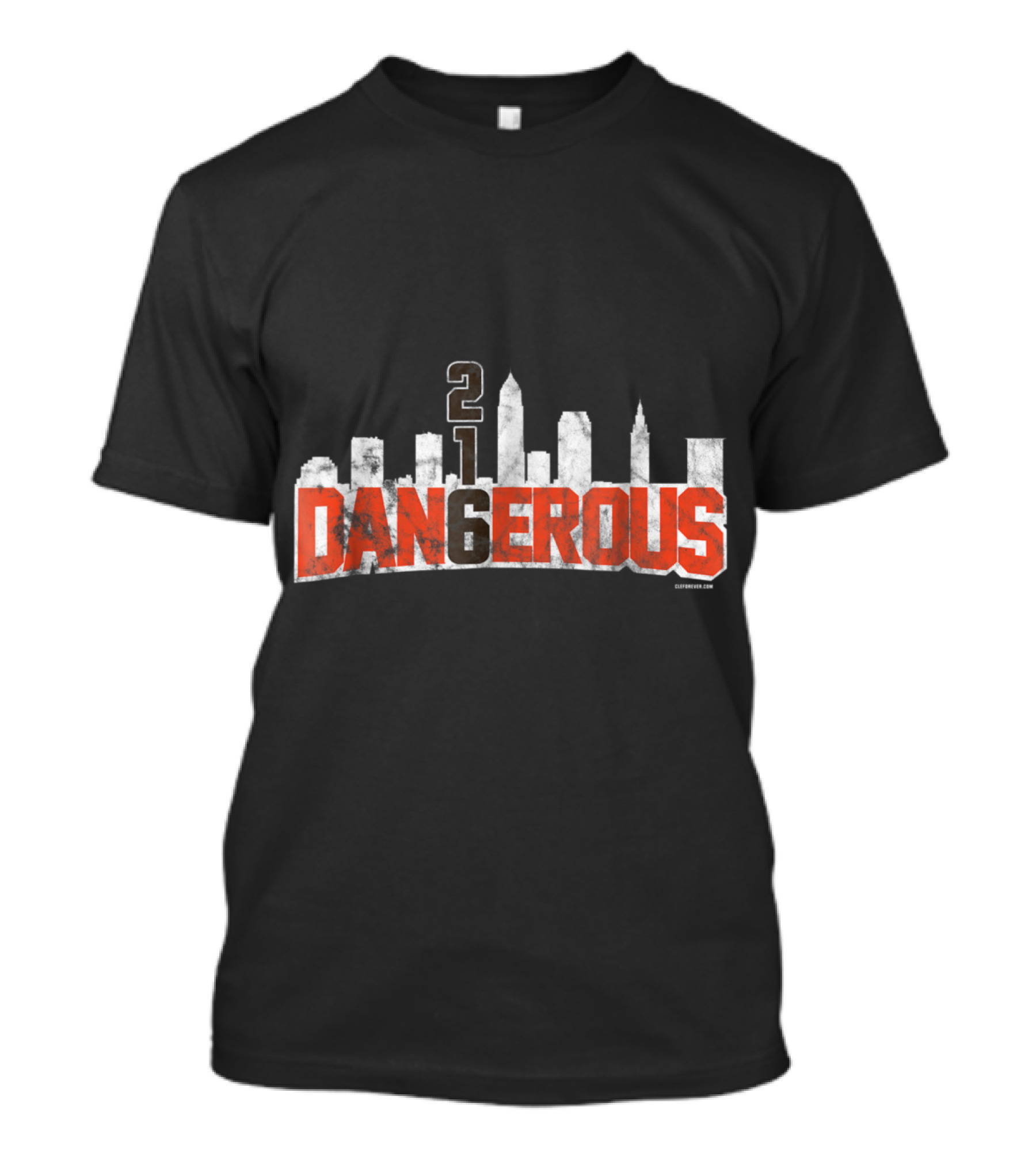 Cleveland 216 Dangerous Football City Skyline T-Shirt