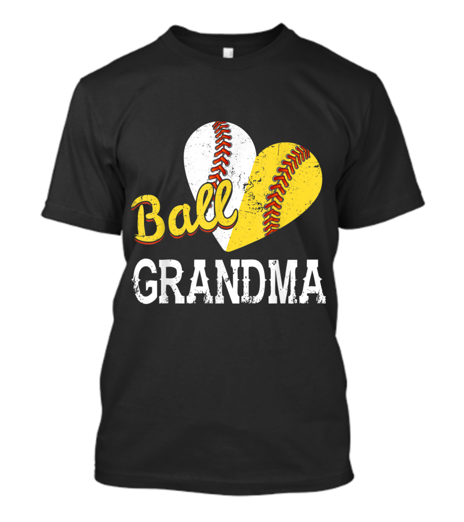 Ball Heart Grandma Baseball Softball T-Shirt