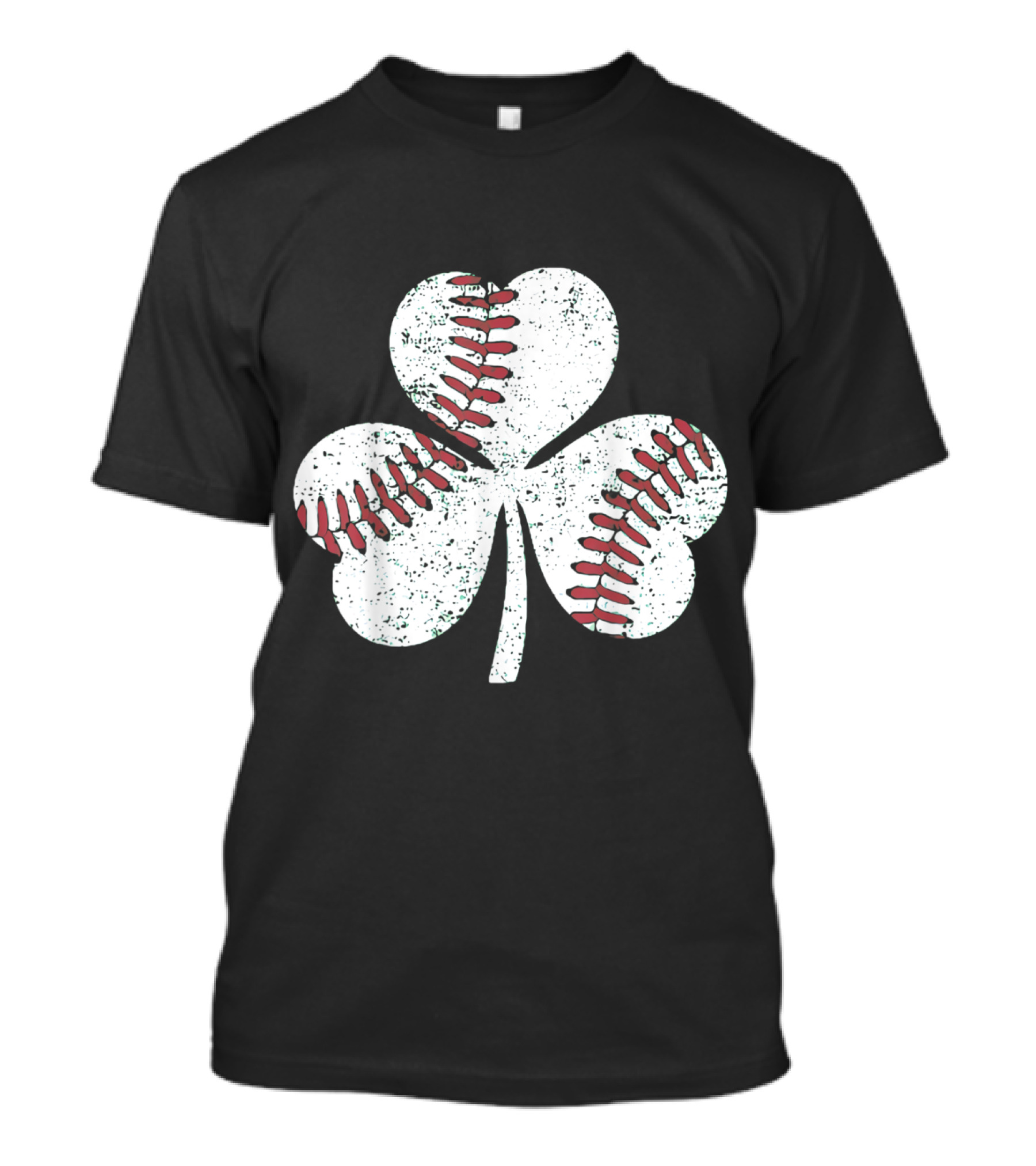 Clover Baseball Stitching Icon Symbolizing Sport And Luck T-Shirt