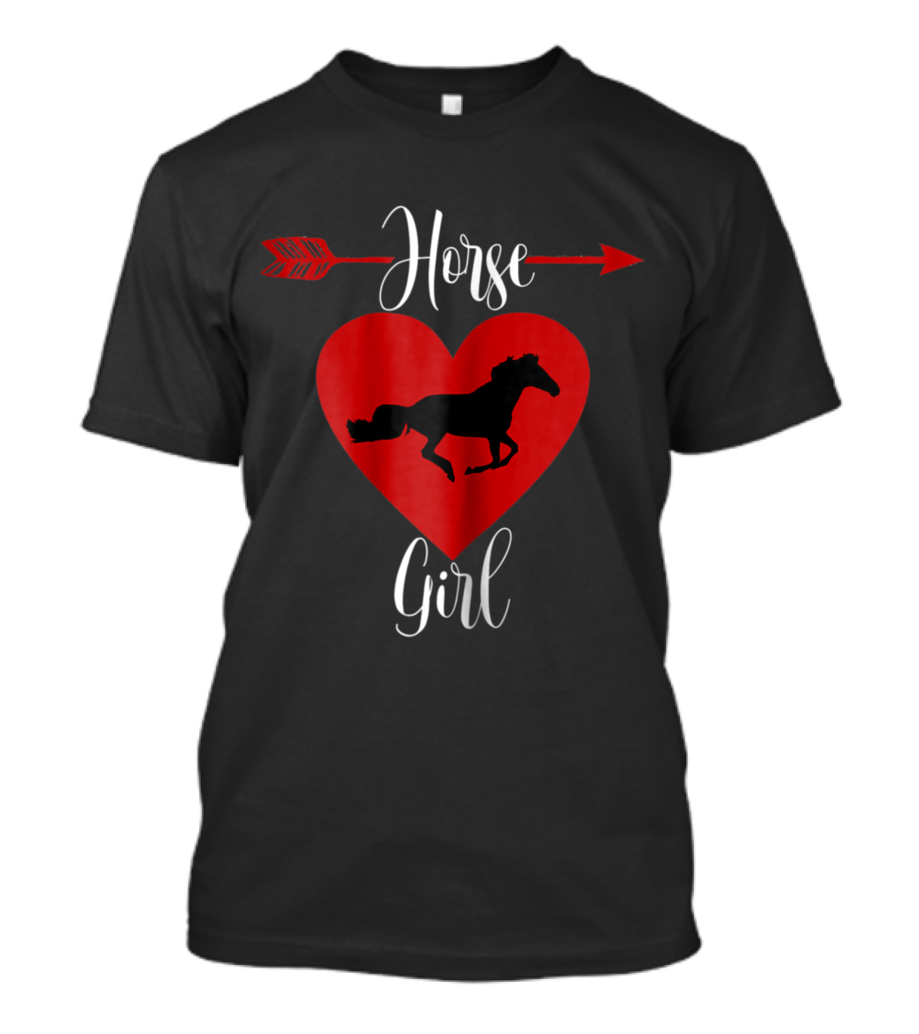 Horse Girl Heart Arrow With Racing Horse T-Shirt