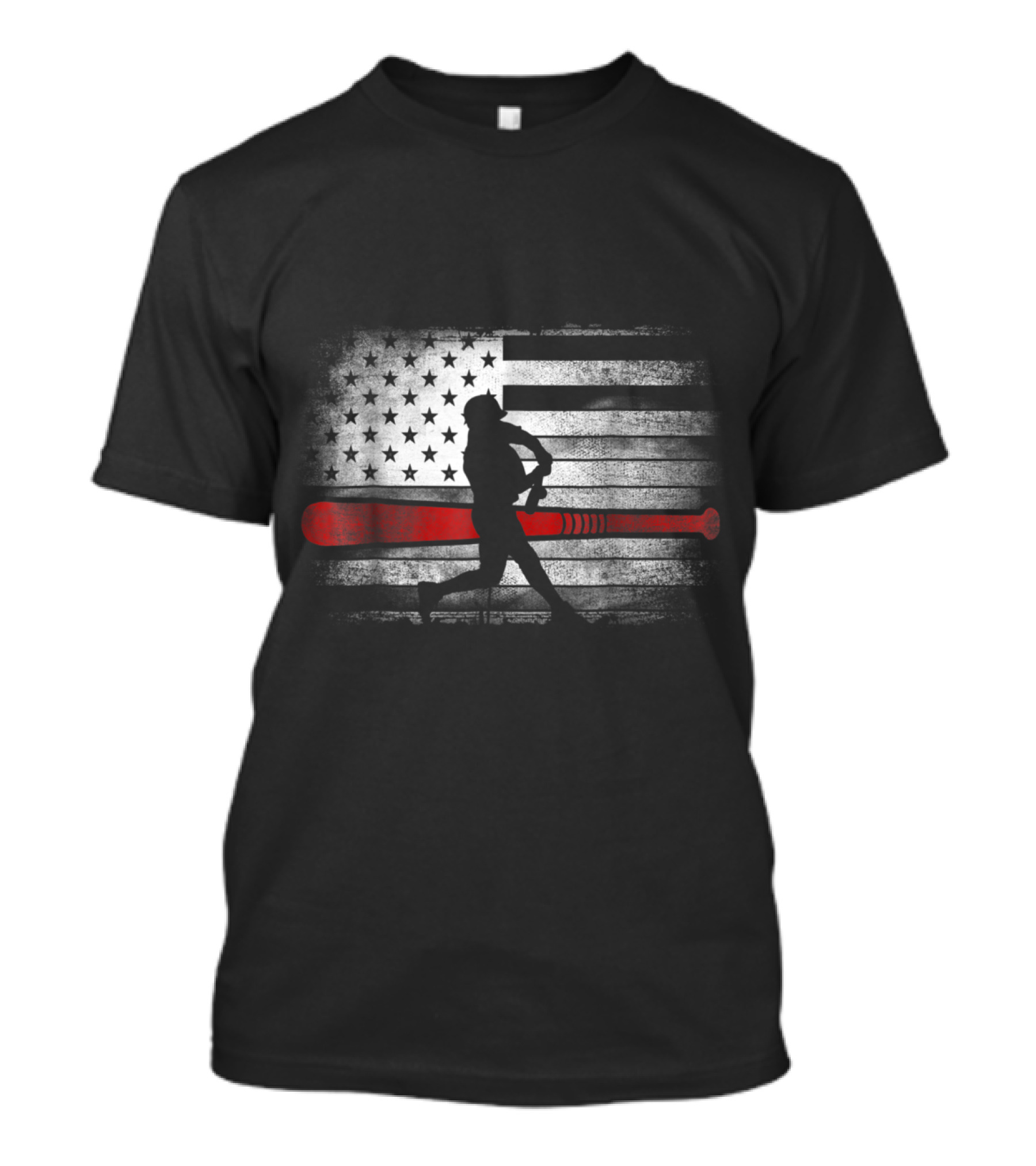 American Flag Baseball Bat USA Patriotic T-Shirt