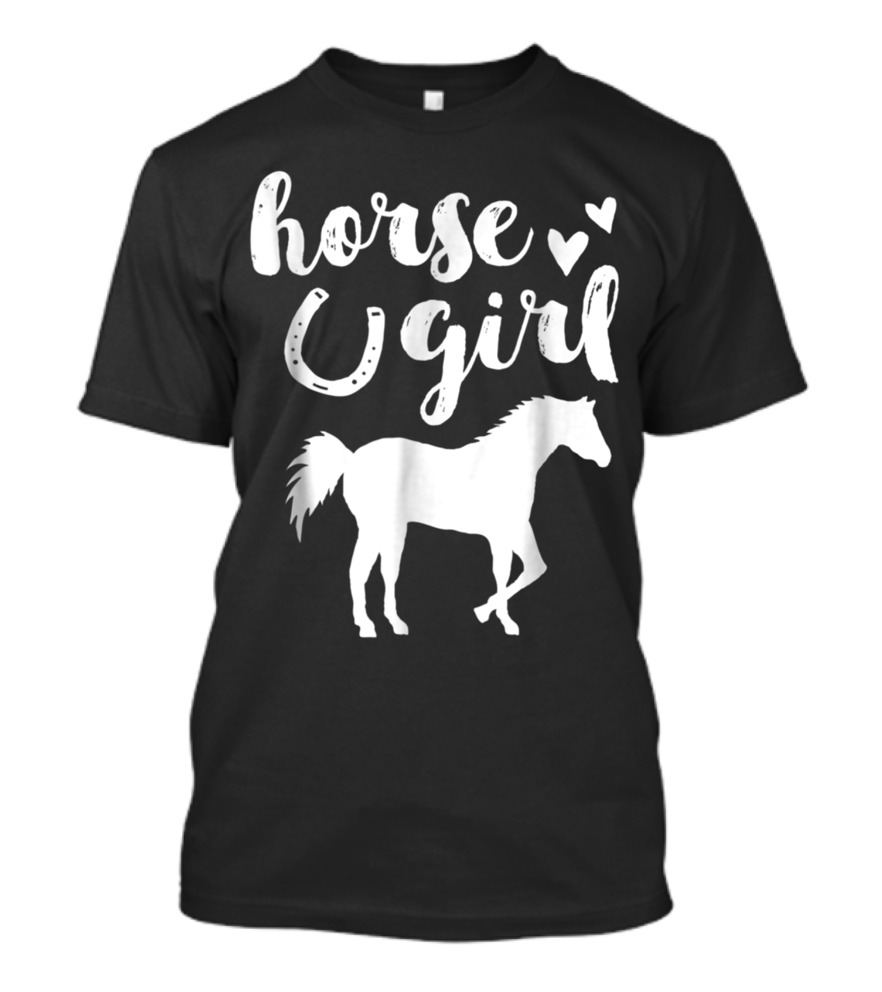Horse Girl With Hearts And Silhouette Horse T-Shirt