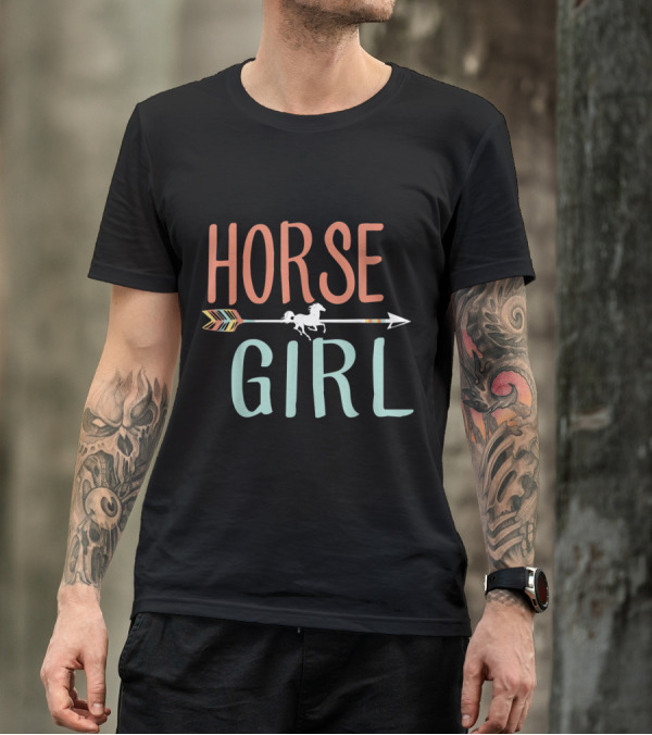 Horse Girl Arrow With Horse Silhouette Riding Passion T-Shirt