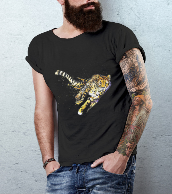 Cool Cheetah In Motion Dynamic Running T-Shirt