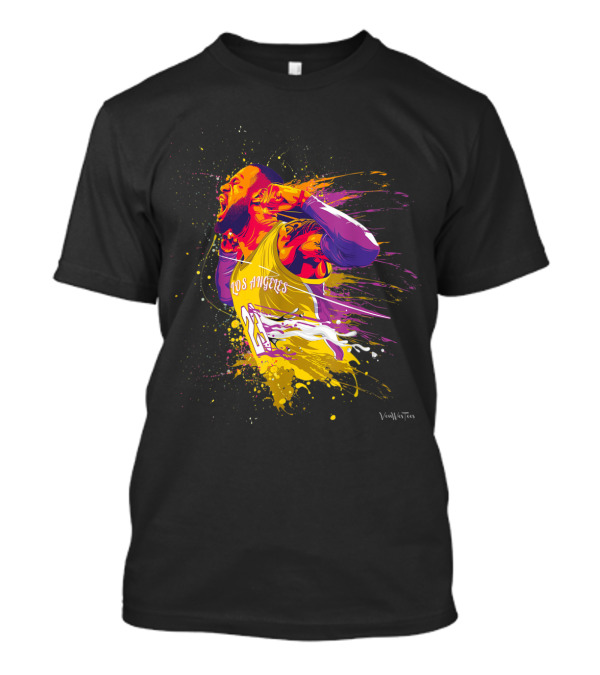 Los Angeles Basketball Purple Jersey Energetic Splash T-Shirt