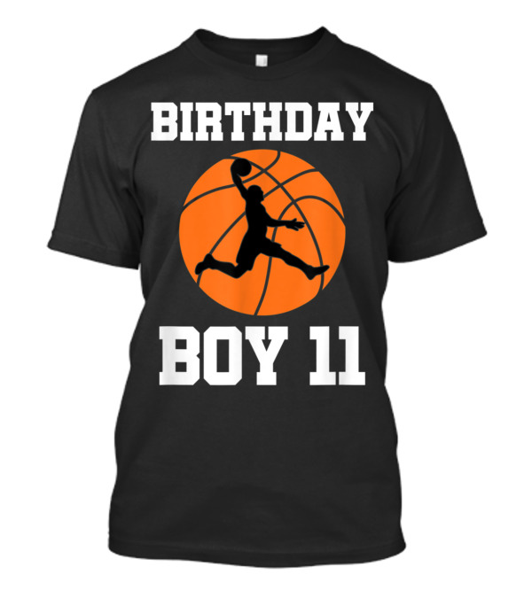 Birthday Boy 11 Basketball Slam Dunk T-Shirt