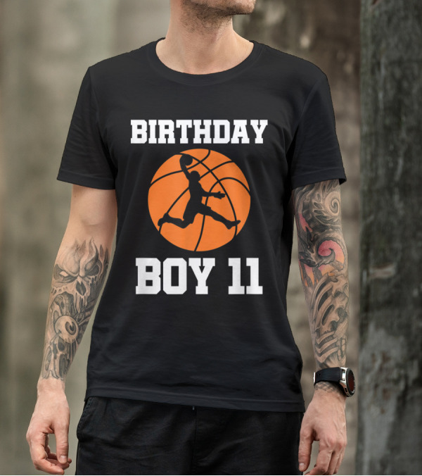 Birthday Boy 11 Basketball Slam Dunk T-Shirt