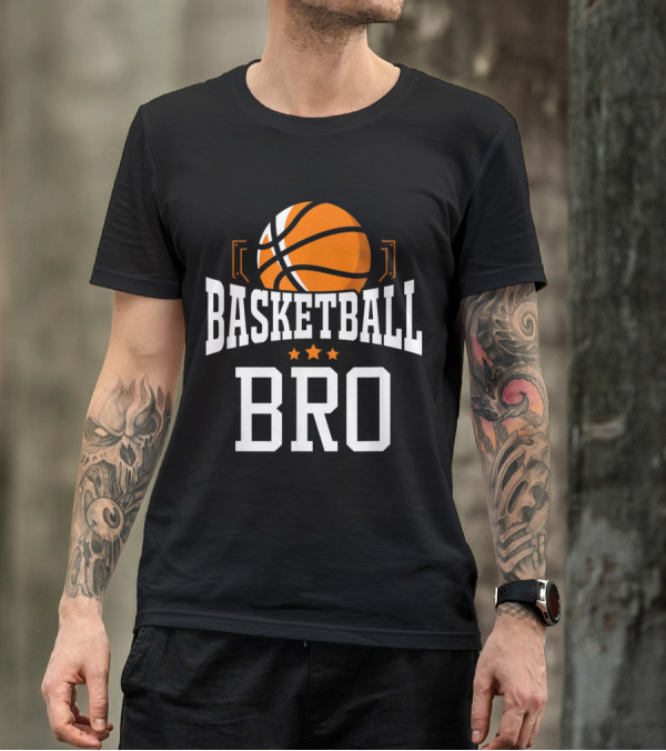 Basketball Bro Hoop Sport With Orange Ball Graphics T-Shirt