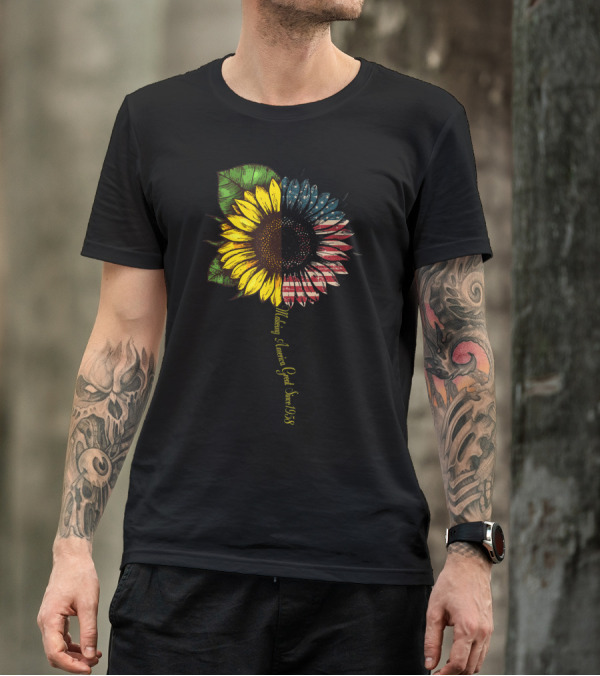 Memorable 4th July 61 Years Old Sunflower Patriotic Vintage 1958 Birthday T-Shirt