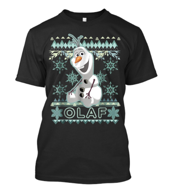 Disney Frozen Olaf Snowflake Pattern Christmas T-Shirt