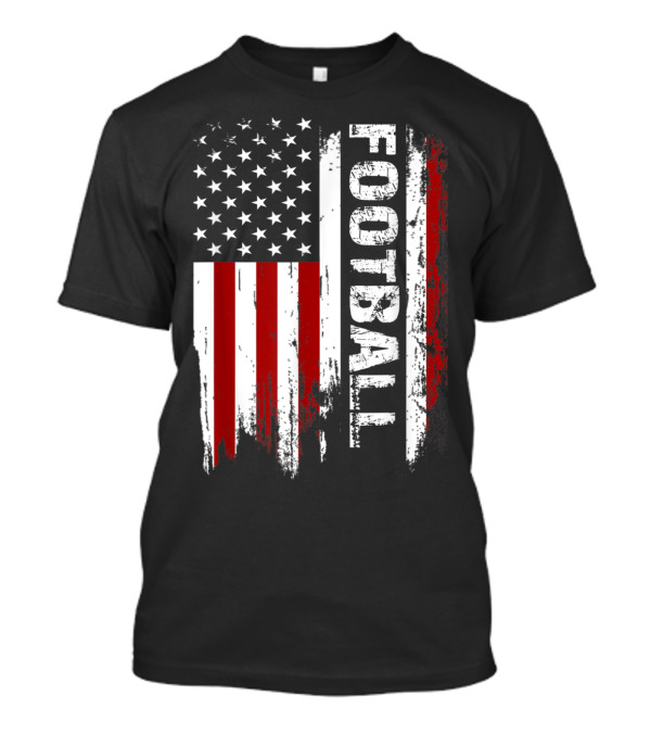 4th July Patriotic American Flag Football T-Shirt