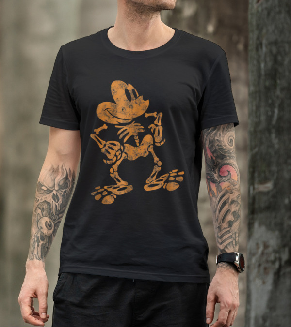 Disney Mickey Mouse Skeleton Vintage Halloween T-Shirt