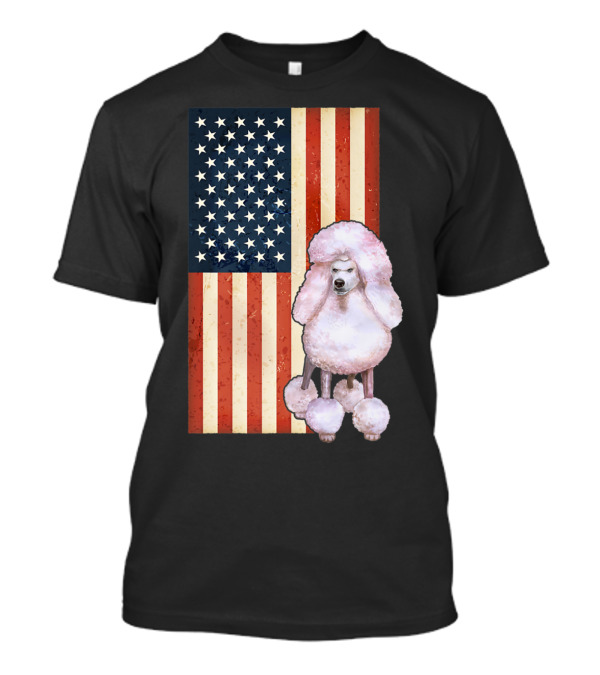 Patriotic USA Flag With Poodle 4th Of July T-Shirt