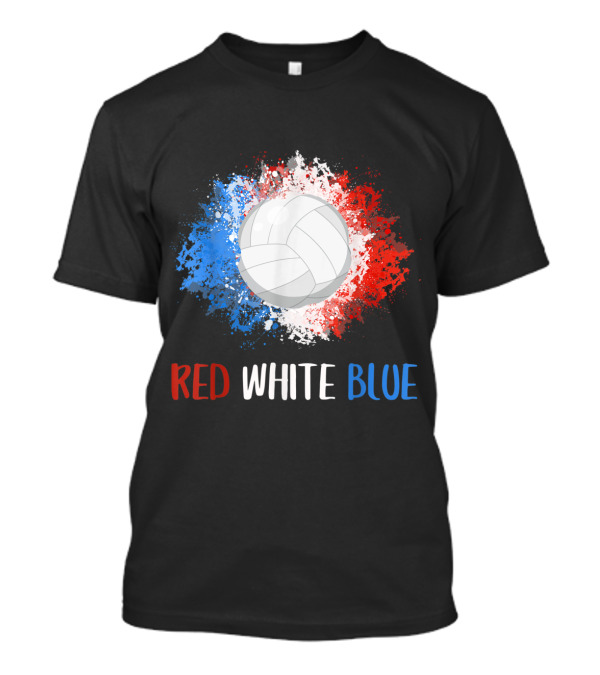 Red White Blue Volleyball Lovers US 4th July T-Shirt