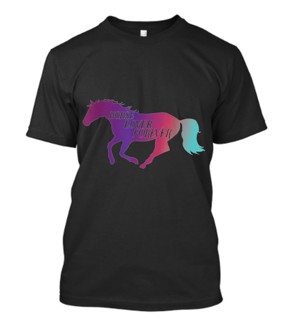 Horse Lover Forever Equestrian Girl Gradient Horse T-Shirt