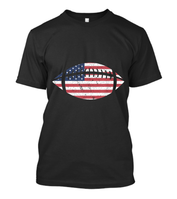4th Of July American Flag Football Lineman T-Shirt