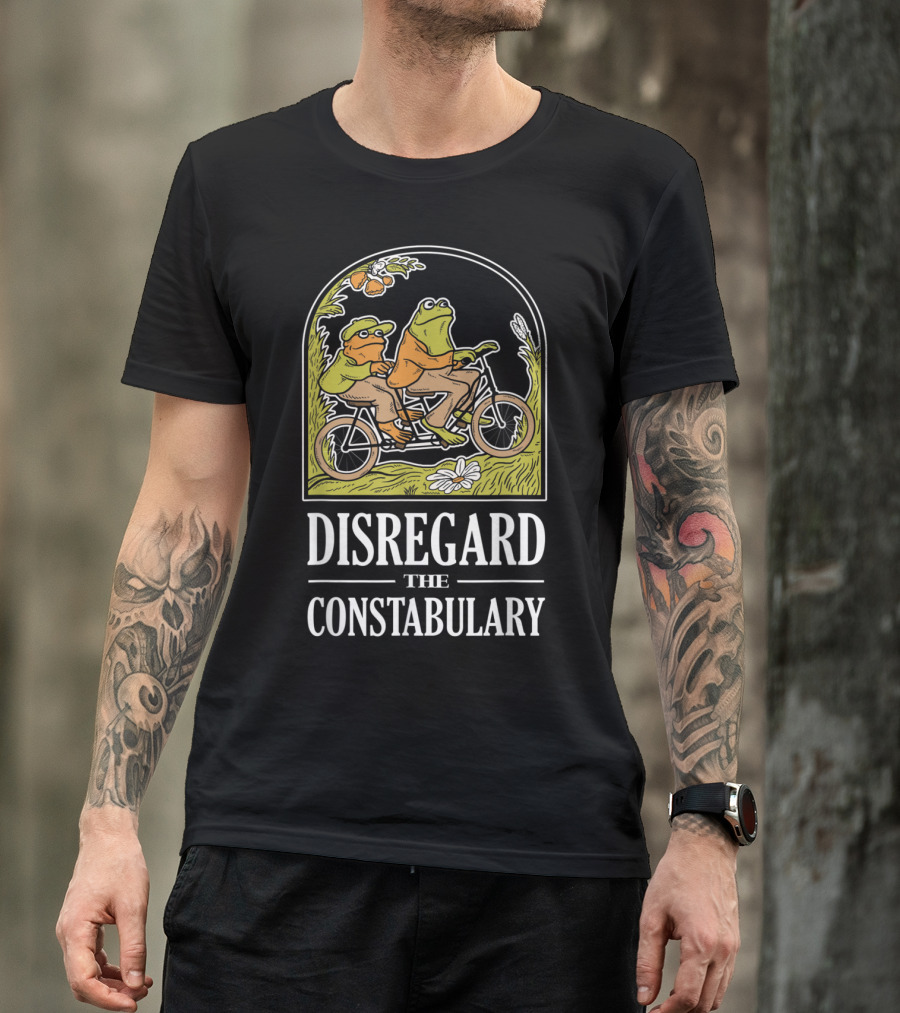 Disregard The Constabulary Frog And Toad Bicycle Duo Retro T-Shirt