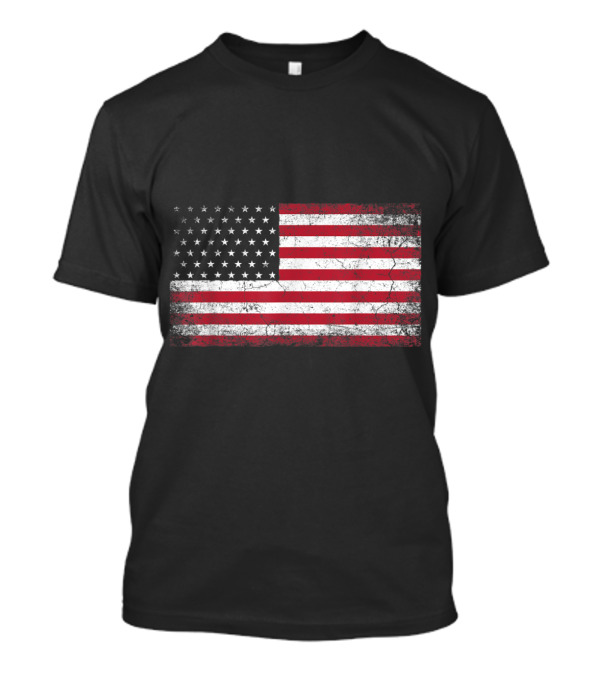 Vintage Distressed American Flag 4th Of July U.S. Patriotic Emblem T-Shirt