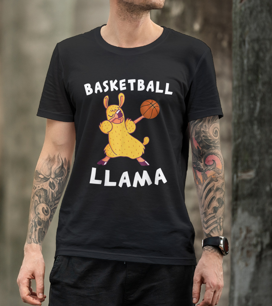 Basketball Llama Dabbing Llama With Basketball T-Shirt