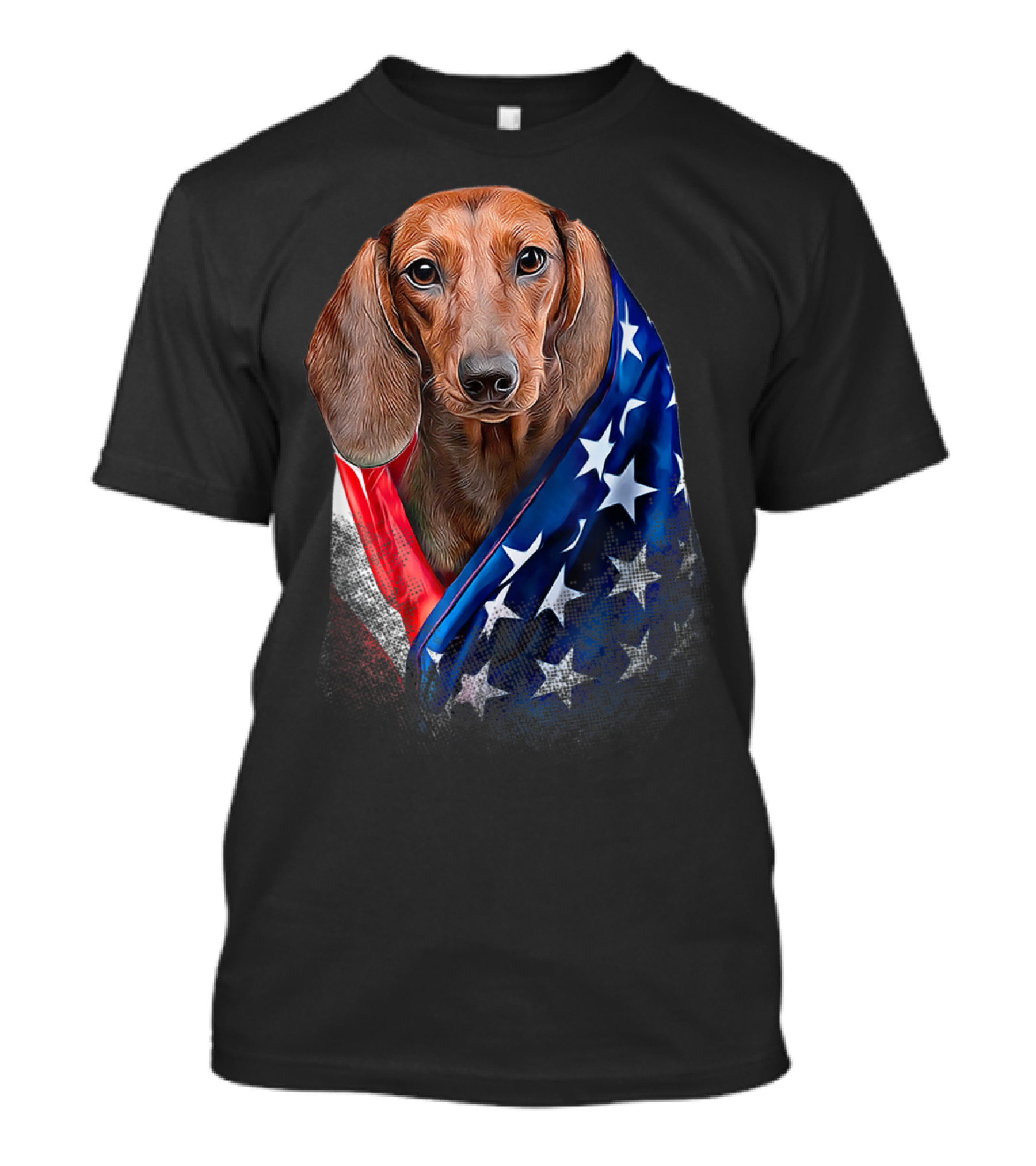 4th Of July American Dachshund Wrapped In T-Shirt