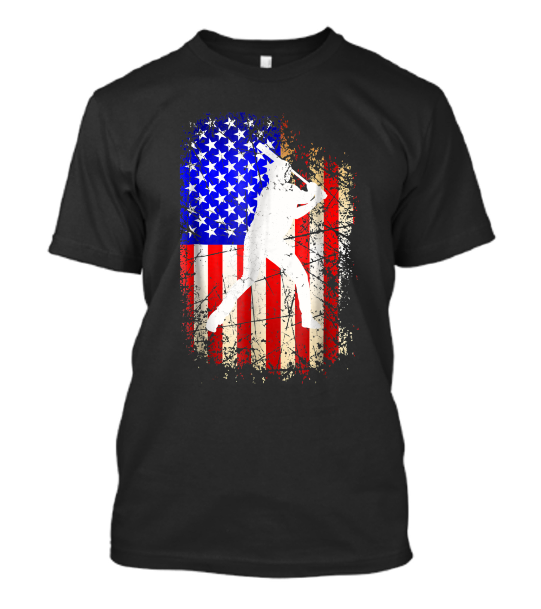 4th Of July Baseball Patriotic American Flag Batter T-Shirt