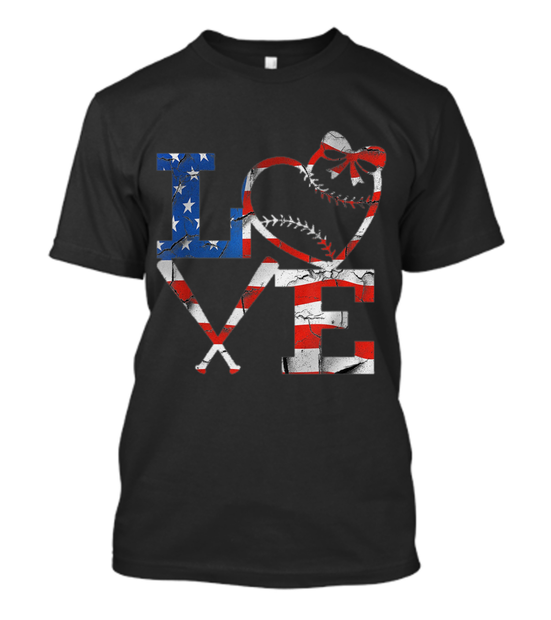 Love USA Patriotic Baseball 4th Of July T-Shirt