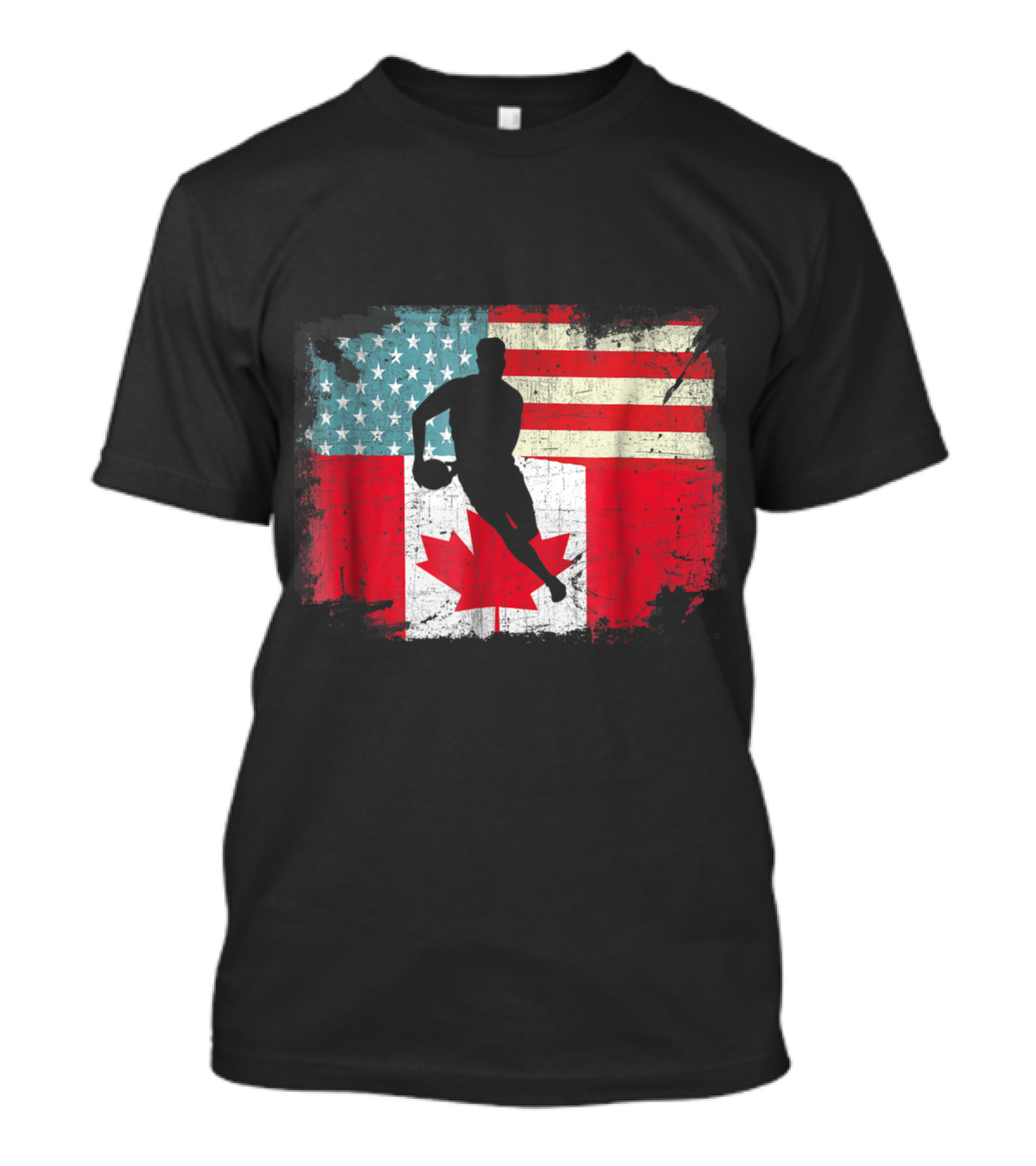 American Canadian Flag Rugby Player T-Shirt