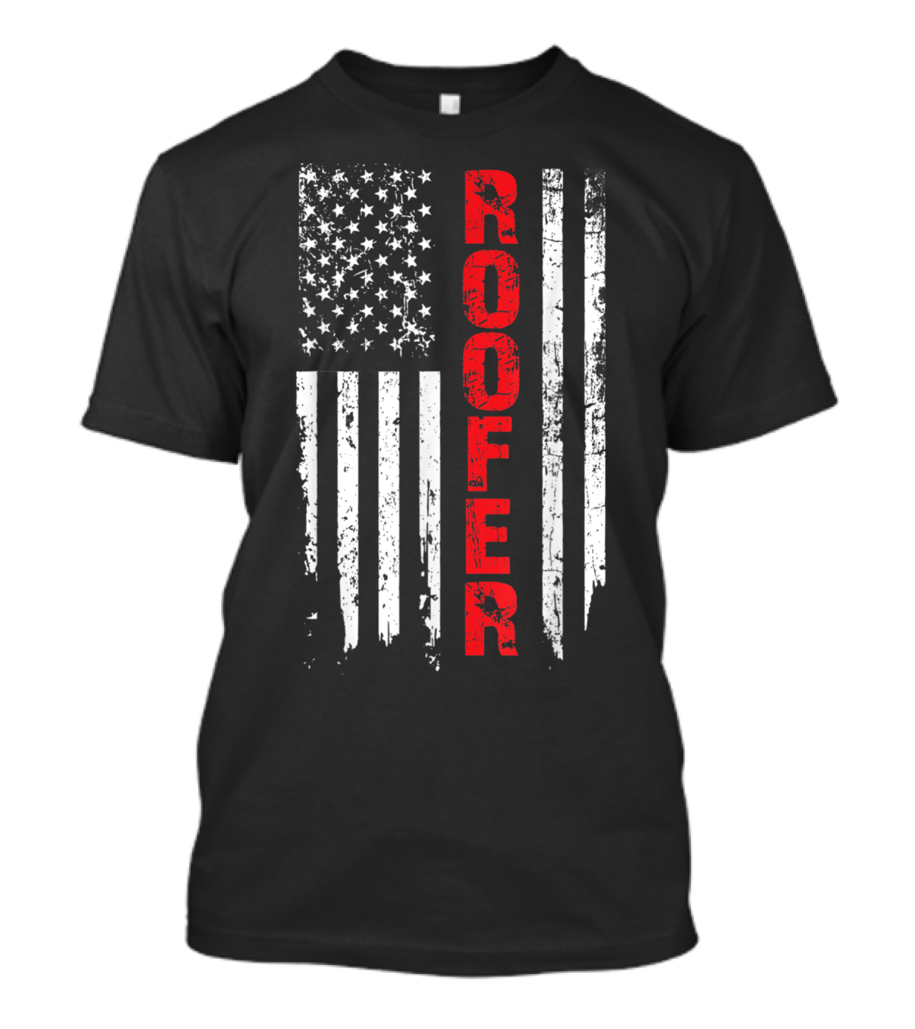 Distressed American Flag Roofer U.S. Patriotic T-Shirt