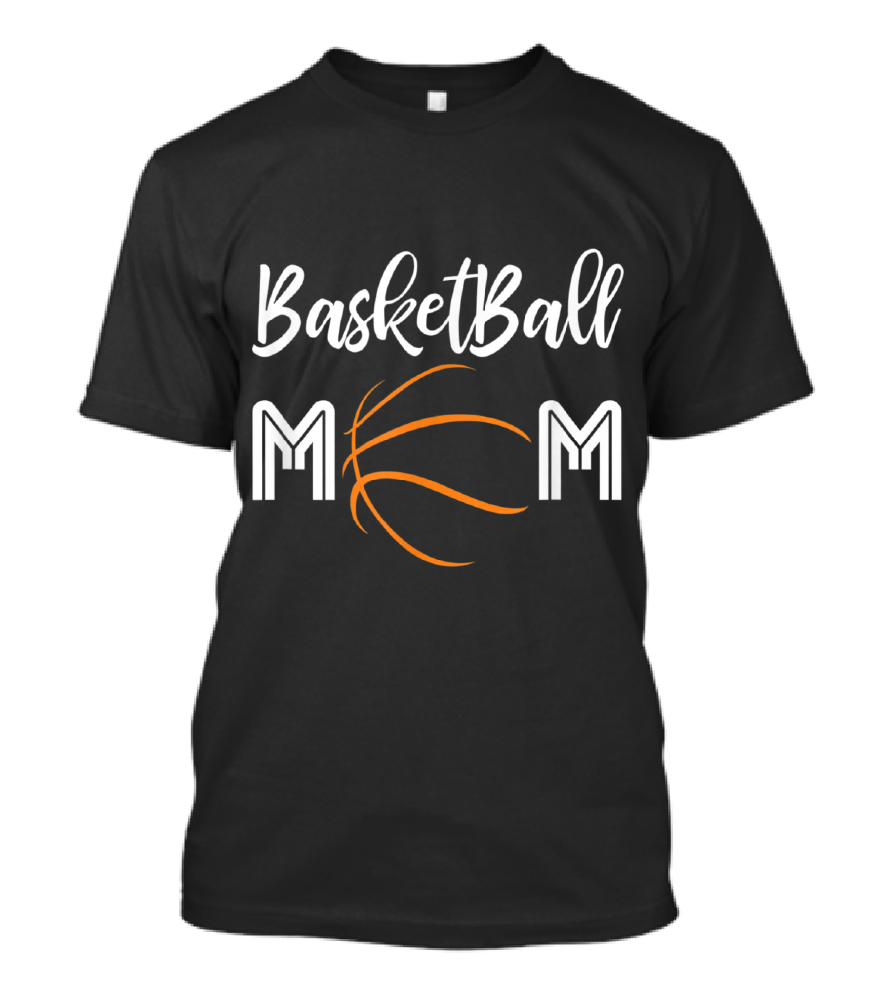 Basketball Mom With Creative Basketball Motif T-Shirt