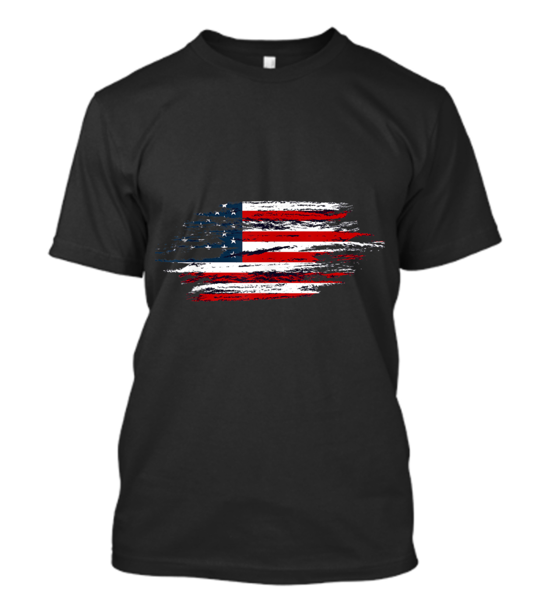 Distressed American USA Flag Brush Stroke T-Shirt